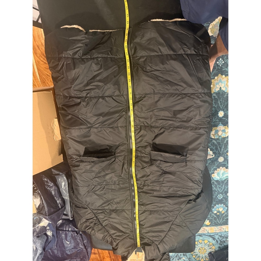 Black Long Swim Parka Sherpa Lined Hooded Deck Coat Unisex Oversized